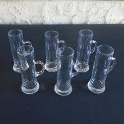 Cordial Mug Style Glasses, Set of 6, Mid-Century