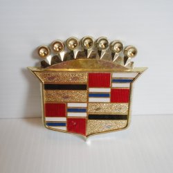 Cadillac Nameplate Emblem Badge, 3.5 inch, circa 1970s