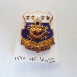 '.15th Army Inf WWII DUI pin.'