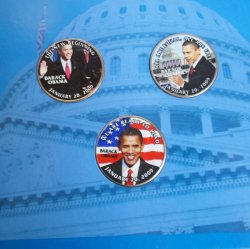 Barack Obama 3 Coin Inaugural Coin Collection with COA