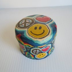 Peace Sign Trinket, Stash, Keepsakes Box, Velvet Lined