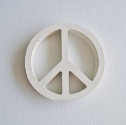 Wood Peace Sign, 4.75 inches round