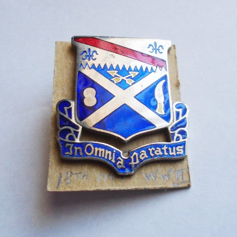 18th Army Infantry Wwii Dui Insignia Pin In Omnia Paratus