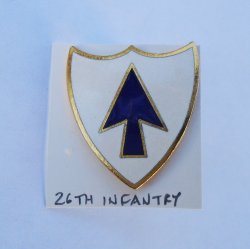 26th U.S. Army Infantry DUI Insignia Pin, WWII?, German