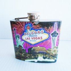 Fabulous Las Vegas Flask featuring various casinos