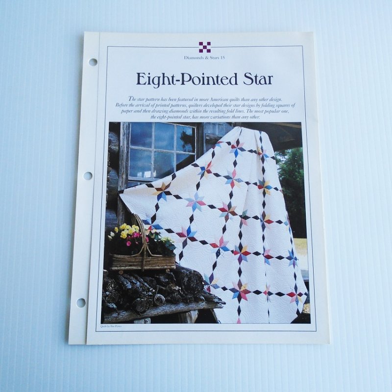 Eight Pointed Star Quilt Pattern with Actual Size Templates. From Best Loved Quilt Patterns Series, Oxmoor House Inc. 1993.