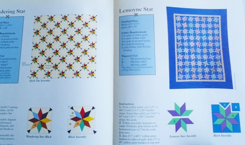 Eight Pointed Star Quilt Pattern with Actual Size Templates. From Best Loved Quilt Patterns Series, Oxmoor House Inc. 1993.