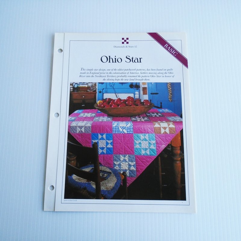 Ohio Star quilt pattern for two different size quilts. Actual size templates included. From Best Loved Quilt Patterns Series.