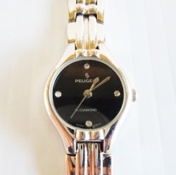 Peugeot Black Face Women's Watch w Diamond Markers