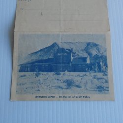 Rhyolite Depot Vintage Ghost Town Postcard Pamphlet c1950s