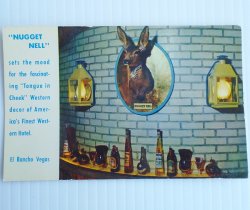 El Rancho Las Vegas Nugget Nell Bar Vintage Postcard