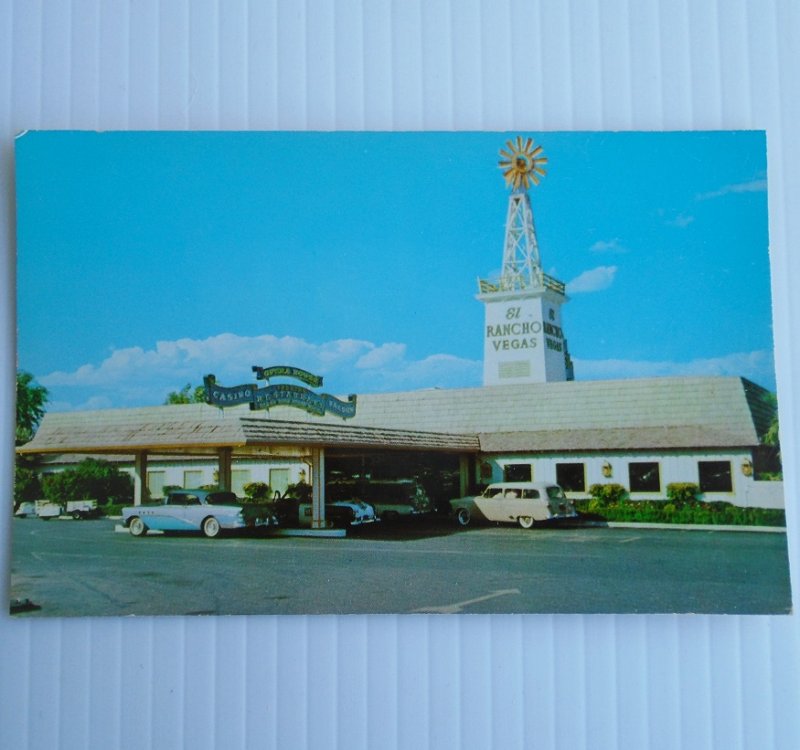 Vintage circa 1956 postcard of the El Rancho Hotel Casino Las Vegas Nevada. Postally unused.