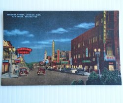 Downtown Las Vegas Fremont Street Vintage Linen Postcard