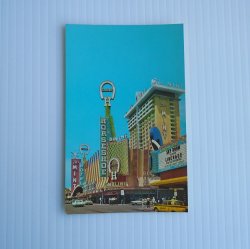 Fremont Street Downtown Las Vegas Vintage 1960s Postcard