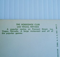 '.Horseshoe Club Las Vegas 1950s.'