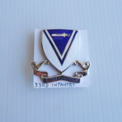 33rd US Army Infantry DUI Insignia Pin, WWII era