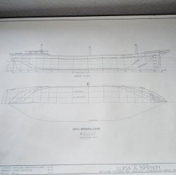 Schooner Lucia A Simpson Model Blueprints, Smithsonian HAMMS