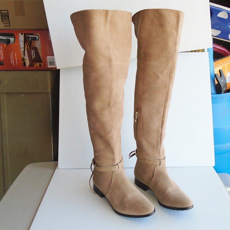 black and tan knee high boots