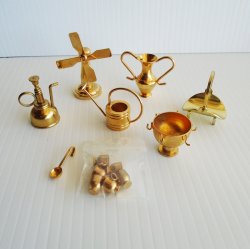 Miniature Home Accessories, Brass, 13 Various Unused Pieces 