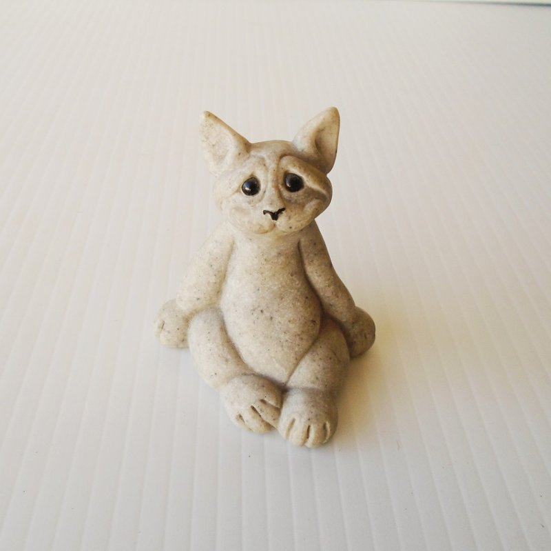 Quarry Critters, Carl the Cat Stone Figurine