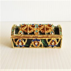 Jeweled Trinket Box, Titled Jade, Objet d’ Art #3, New