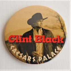 Clint Black Caesars Palace Vintage 1980s Pin Back Button 3”