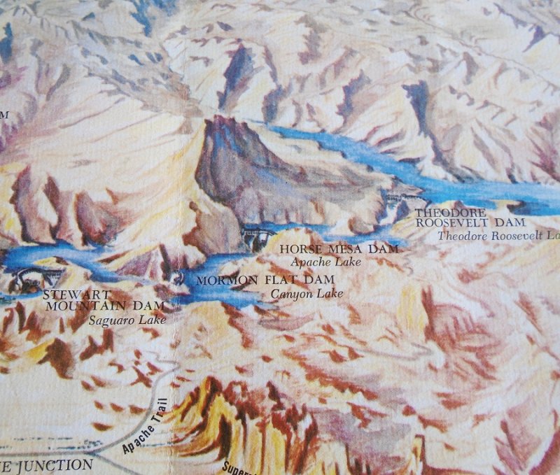 Map 4 Phoenix Arizona Salt River Project vintage maps. 4 maps dated 1929, 1952, 1960s, and 2000. All excellent condition and ready to frame