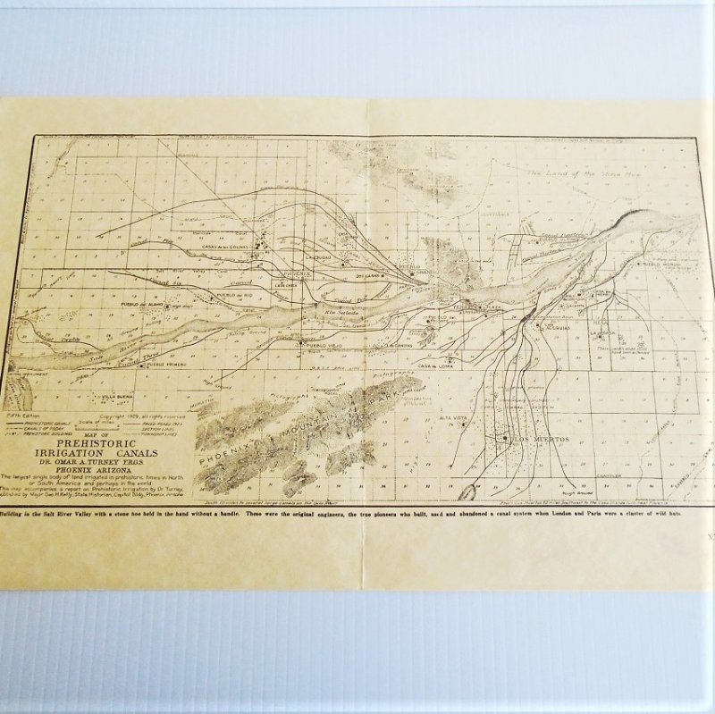 Map 1 Phoenix Arizona Salt River Project vintage maps. 4 maps dated 1929, 1952, 1960s, and 2000. All excellent condition and ready to frame