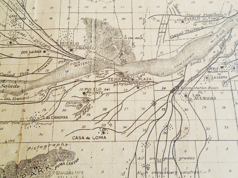 Map 1 Phoenix Arizona Salt River Project vintage maps. 4 maps dated 1929, 1952, 1960s, and 2000. All excellent condition and ready to frame