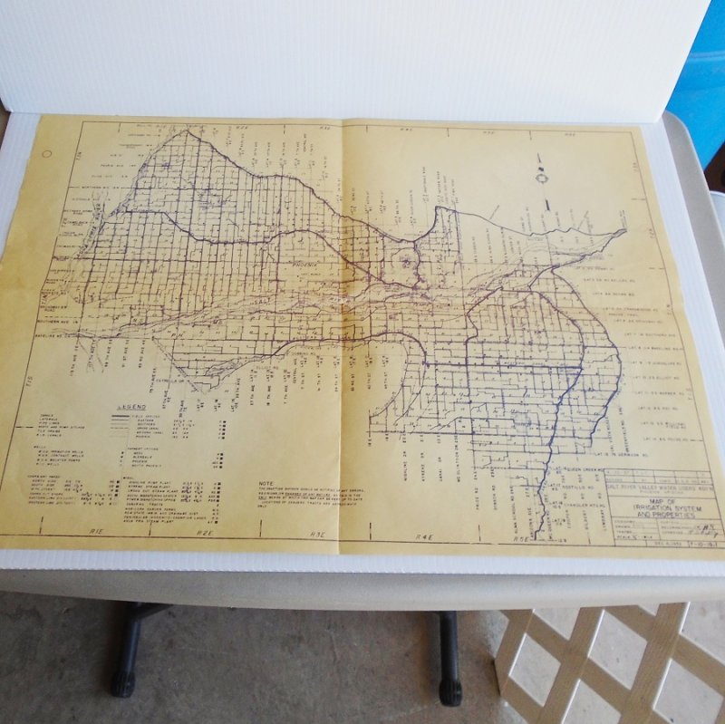 Map 3 Phoenix Arizona Salt River Project vintage maps. 4 maps dated 1929, 1952, 1960s, and 2000. All excellent condition and ready to frame