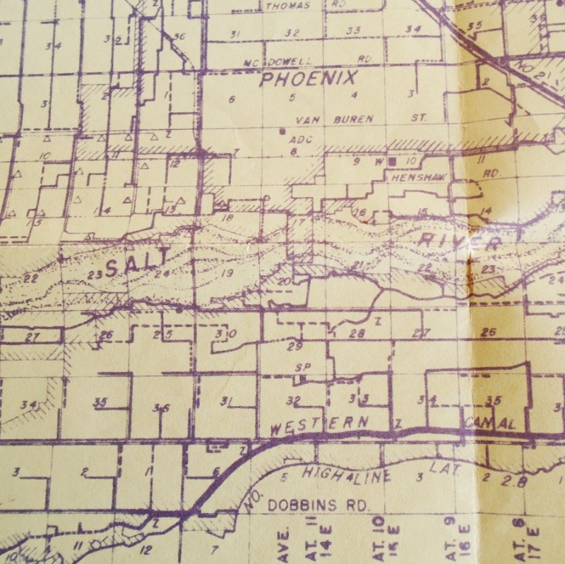 Map 3 Phoenix Arizona Salt River Project vintage maps. 4 maps dated 1929, 1952, 1960s, and 2000. All excellent condition and ready to frame