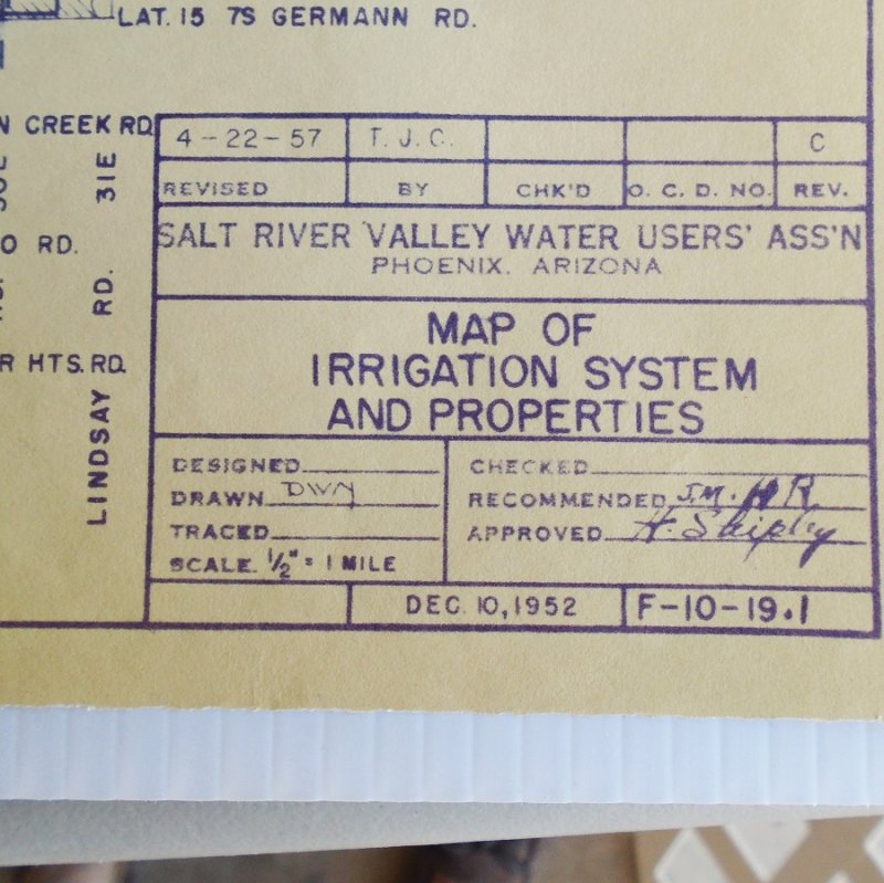 Map 3 Phoenix Arizona Salt River Project vintage maps. 4 maps dated 1929, 1952, 1960s, and 2000. All excellent condition and ready to frame