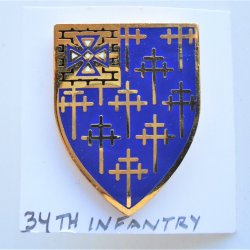 34th US Army Infantry DUI Insignia Pin