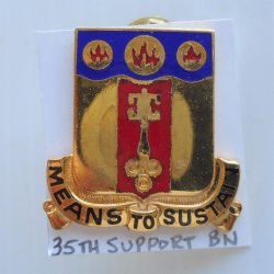 35th US Army Supply Services Support DUI Insignia Pin