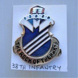 38th US Army Infantry DUI Insignia Pin, Rock of The Marme