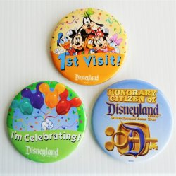 Disneyland 3” Buttons Honorary Citizen 1st Visit Celebrating