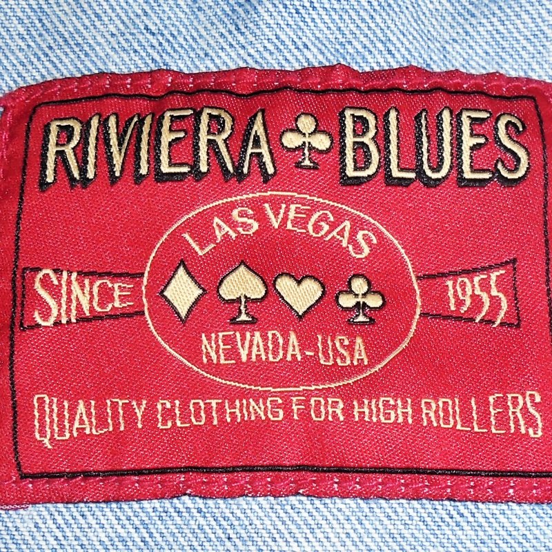 Riviera Hotel Casino Denim jacket label area, size XXL 2X. Unknown age, estate purchase.