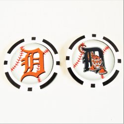 Detroit Tigers Golf Ball Marker Chips, pk of 5, New