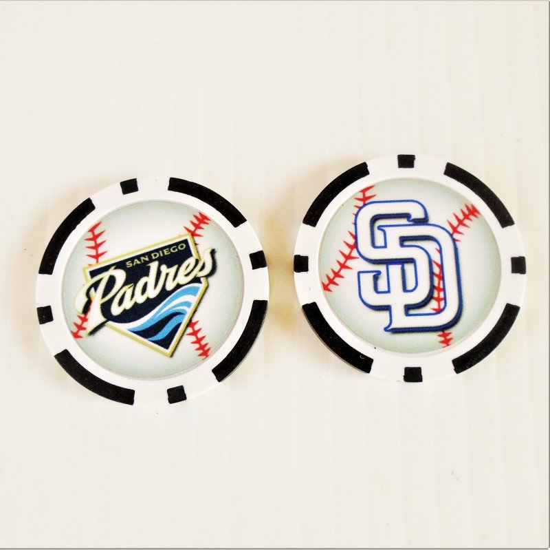 San Diego Padres Golf Ball Marker chips. 3 per pack. Never used.