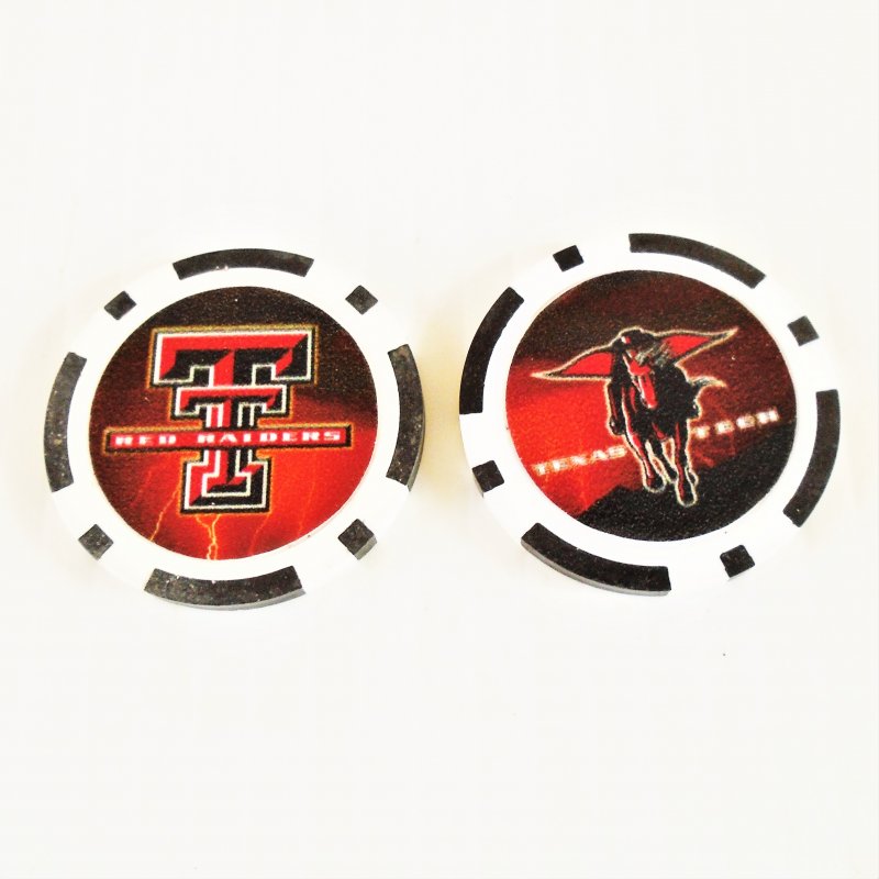 Texas Tech Red Raiders golf ball marker chips. 3 per pack. Never used.