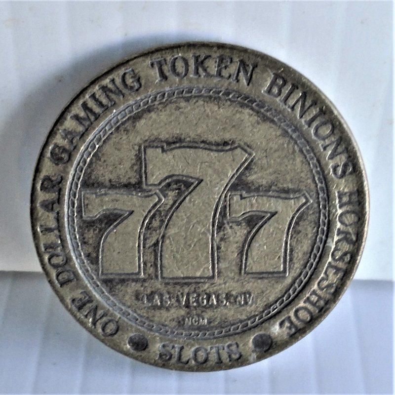 Benny Binion’s Horseshoe Hotel Casino Las Vegas $1 One Dollar Metal coin token.