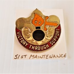'.51st Army Maintenance DUI pin.'