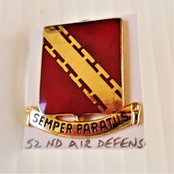 52nd Army Air Defense DUI Insignia Pin, Semper Paratus