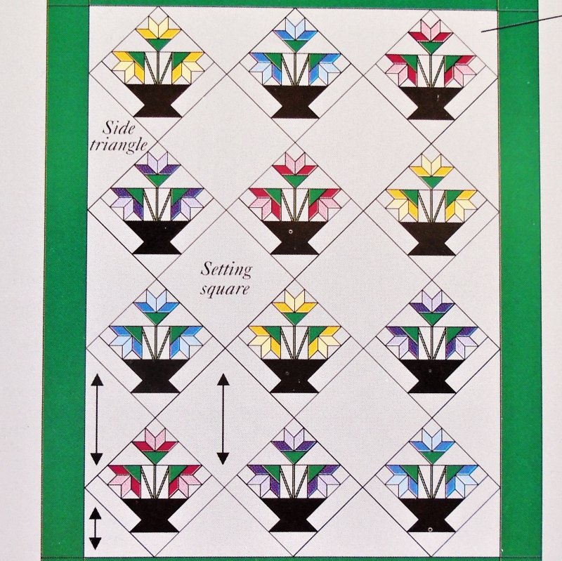 Amish Lily quilt pattern. Actual size templates included. From Best Loved Quilt Patterns Series.