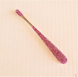 Scoop Pendant, Pink Rhinestone Front, Stash Scoop Back