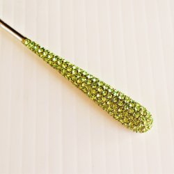 '.Scoop Pendant Green Rhinestone.'