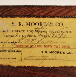 '.S. R. Moore 1918 Mining Check.'