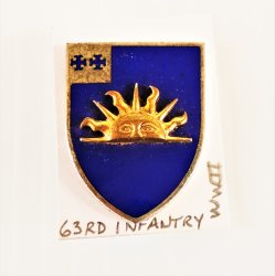63rd Army WWII Infantry DUI Insignia Pin Back