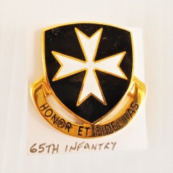 65th US Army Infantry DUI Insignia Pin, Honor Et Fidelitas