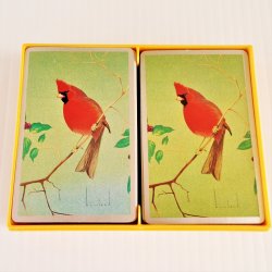 Vintage Congress Playing Cards, 2 sets, Cardinal Birds